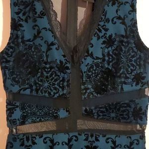 Deep green mesh green dress